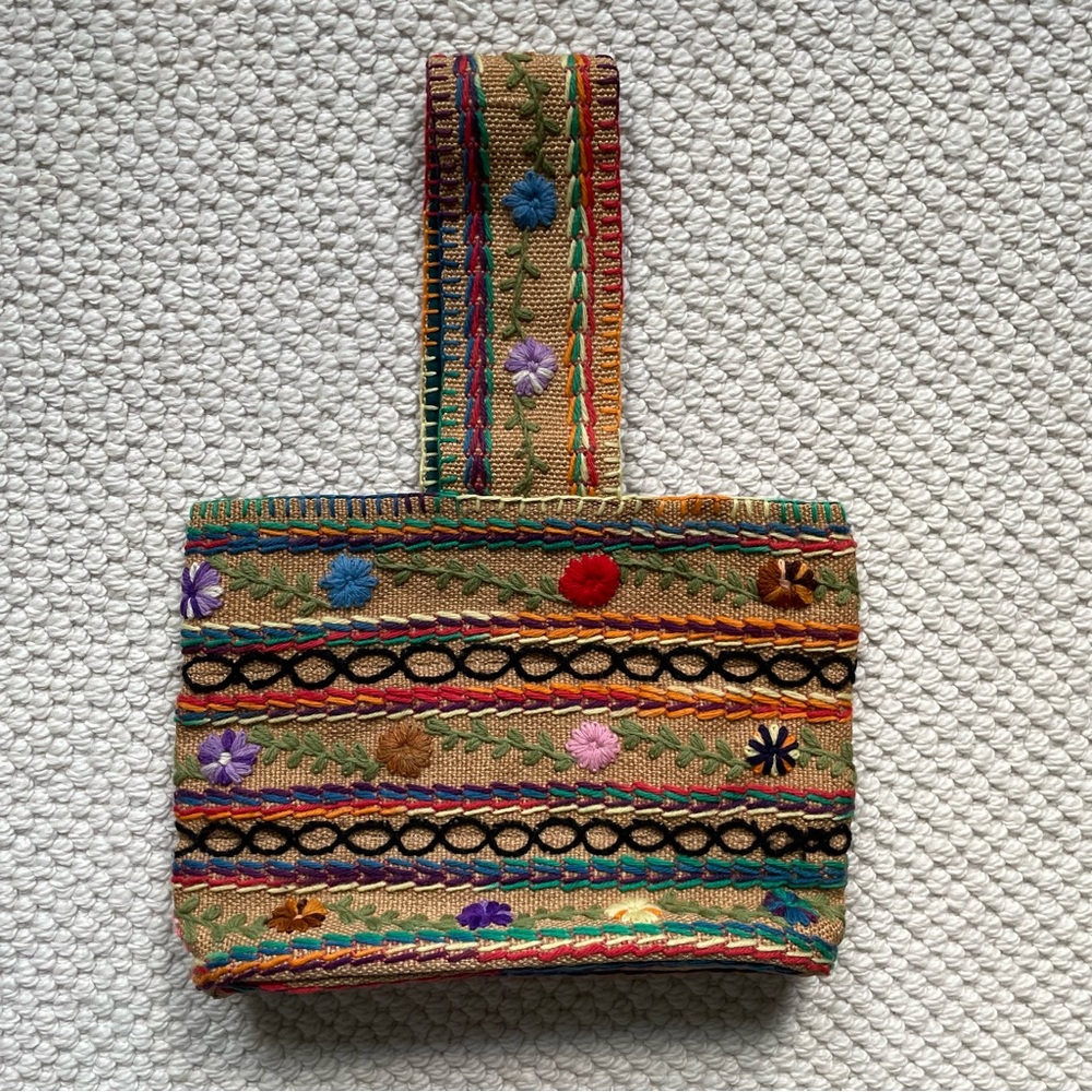 Colourful Embroidered Tote Bag